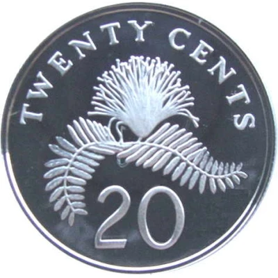 20 Cents Silver Proof Issue back