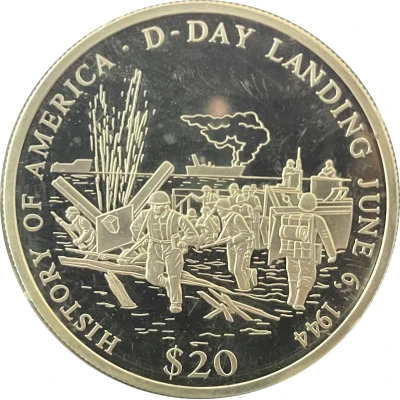 20 Dollars D-Day Landing back