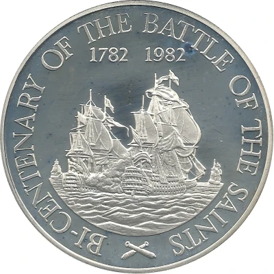 20 Dollars - Elizabeth II Battle of the Saints; Silver Proof Issue back