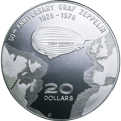 20 Dollars - Elizabeth II Graf Zeppelin back