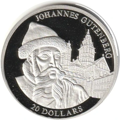 20 Dollars Johannes Gutenberg back