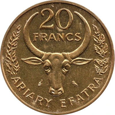 20 Francs / 4 Ariary FAO back