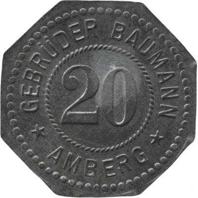 20 Pfennigs - Amberg (Gebrüder Baumann) ND front