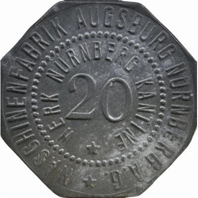 20 Pfennigs - Augsburg (Maschinenfabrik Augsburg-Nürnberg) ND front