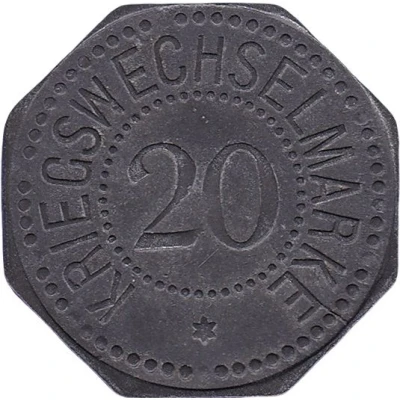 20 Pfennigs - Bergedorf back