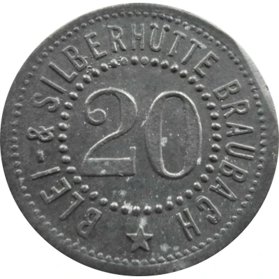 20 Pfennigs - Braubach (Blei- and Silberhütte) ND front