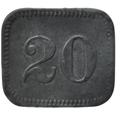 20 Pfennigs - Düsseldorf (Kriegsküche Haniel and Lueg) ND back