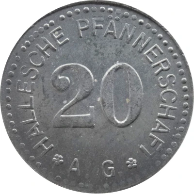 20 Pfennigs - Halle an der Saale (Hallesche Pfännerschaft A.G.) ND front