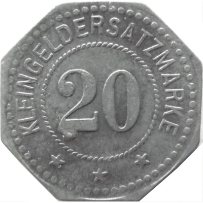 20 Pfennigs - Hilpoltstein (Aug. Hoffmann Gemischtes Warengeschäft) ND back