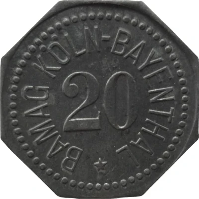 20 Pfennigs - Köln-Bayenthal (Bamag) ND front