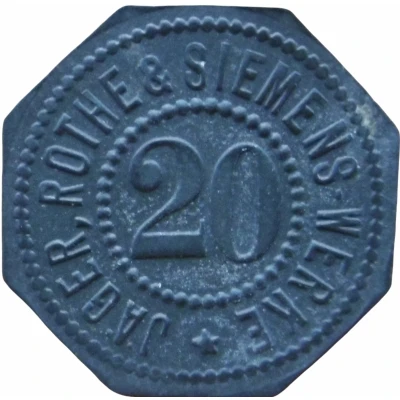 20 Pfennigs - Leipzig (Jäger, Rothe and Siemens-Werke) ND front