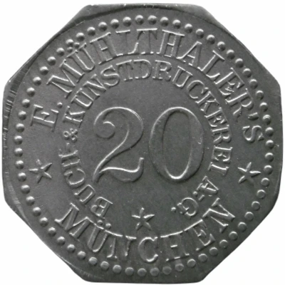 20 Pfennigs - München (E.Mühlthaler Kunstdruckerei A.-G.) ND front