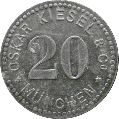 20 Pfennigs - München (Oskar Kiesel and Cº) ND front