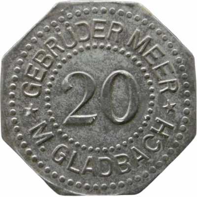 20 Pfennigs - Mönchengladbach (Gebrüder Meer) ND front