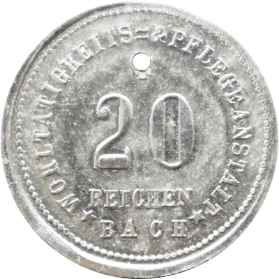 20 Pfennigs - Reichenbach (Wohltätigkeits and Pflegeanstalt) ND front