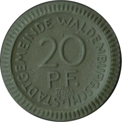 20 Pfennigs - Waldenburg / Schlesien front