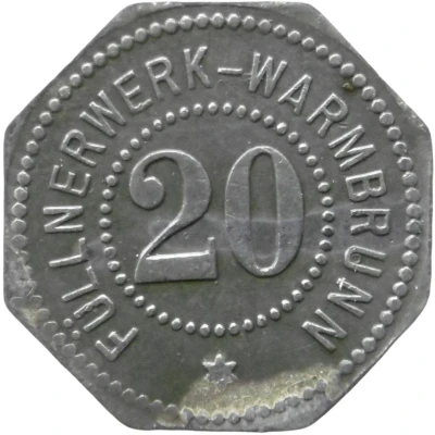 20 Pfennigs - Warmbrunn (Füllnerwerk) ND front