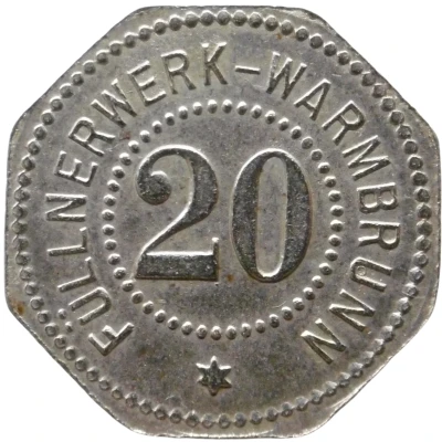 20 Pfennigs - Warmbrunn (Füllnerwerk) ND front