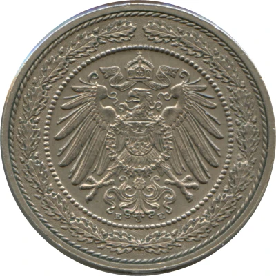 20 Pfennigs - Wilhelm II front