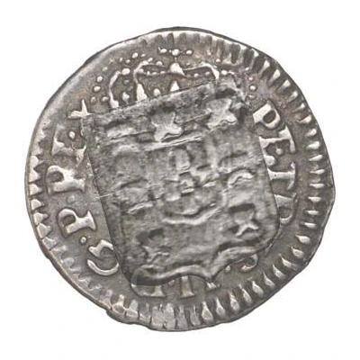 20 Réis - Charles I Countermark SHIELD over "20 Réis, Pedro II/Brazil" ND front