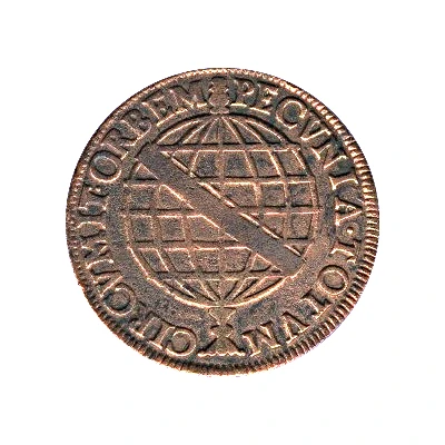 20 Réis - João V Crown with 4 Arches; Lisbon back