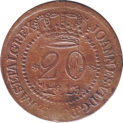 20 Réis - João VI Bahia front