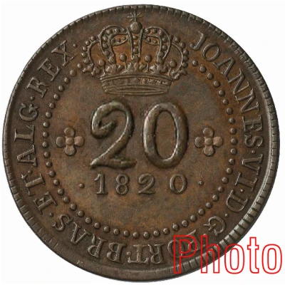 20 Réis - João VI Rio de Janeiro front