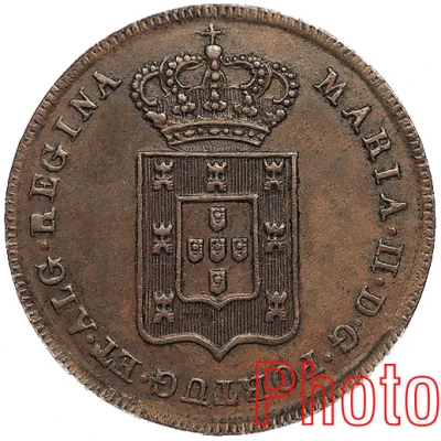 20 Réis - Maria II Lisboa front