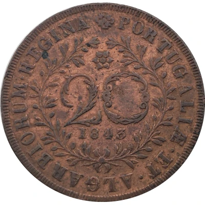 20 Réis - Maria II back