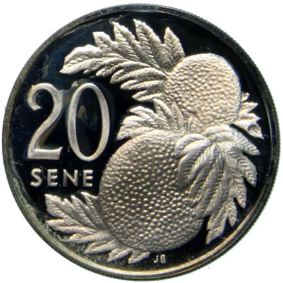 20 Sene - Tanumafili II Silver Proof issue back