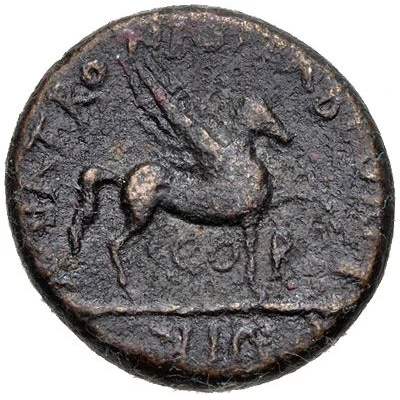 Æ20 - Tiberius Portrait facing left; Pegasus back