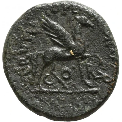 Æ20 - Tiberius Portrait facing right; Pegasus back