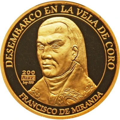 200 Bolívares Francisco de Miranda; Gold back