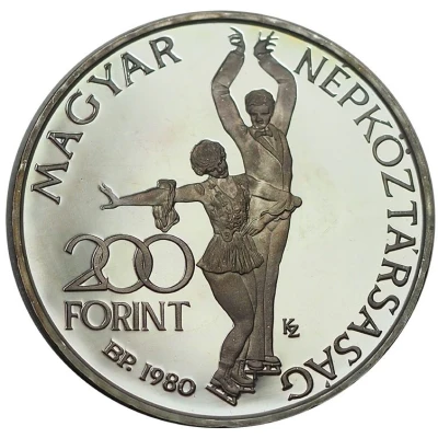 200 Forint XIII Winter Olympics, Lake Placid, Pattern front