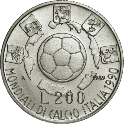 200 Lire 1990 World Cup back
