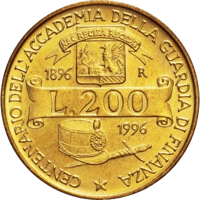 200 Lire Academy of "Guardia di Finanza" back