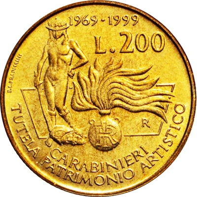 200 Lire Carabinieri Art Squad back