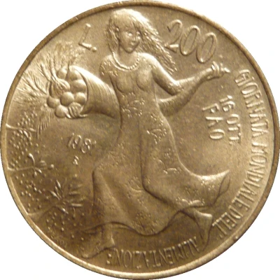 200 Lire FAO - World Food Day back