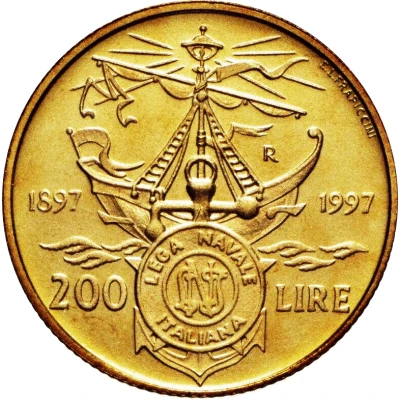 200 Lire Italian Naval League back