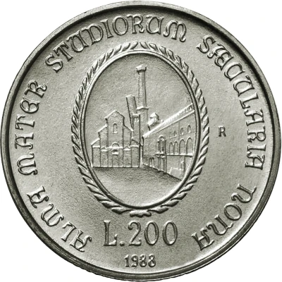 200 Lire University of Bologna back
