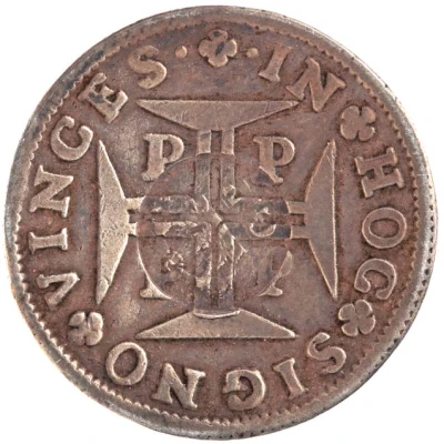 200 Réis - Luis I Countermark "CROWNED G.P." over 6 Vinténs - Pedro II, Porto ND front