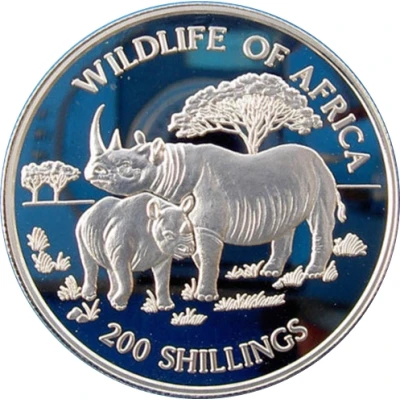 200 Shillings Wildlife of Africa back