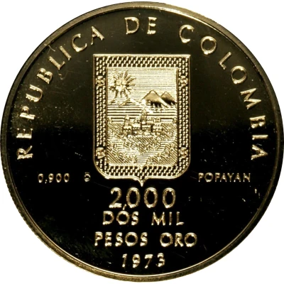 2000 Pesos Guillermo Valencia front