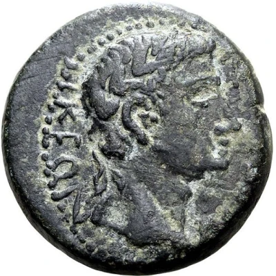 Æ21 - Augustus and Tiberius as Caesar front