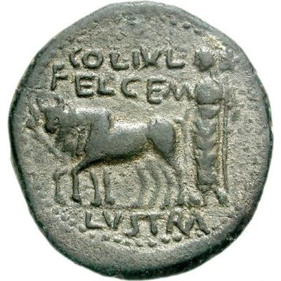 Æ24 - Augustus COL IVL FEL GEM LVSTRA 27 BC - 14 AD back