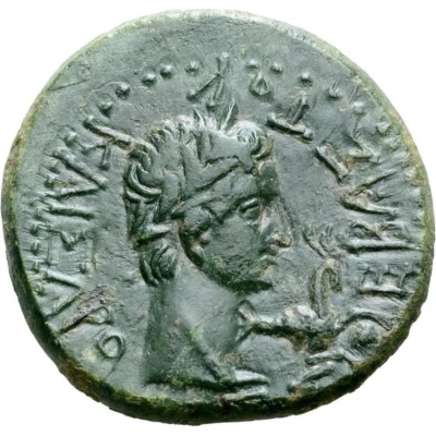 Æ24 - Rhoemetalkes I and Augustus ΚΑΙΣΑΡΟΣ ΣΕΒΑΣΤΟΥ 11 BC - 12 AD back