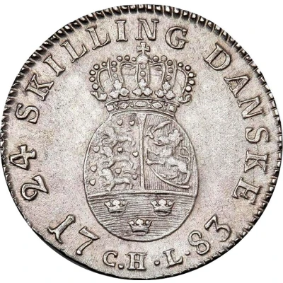 24 Skilling Dansk - Christian VII back