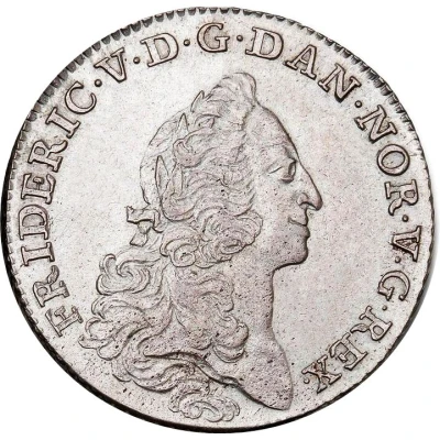 24 Skilling Dansk - Frederik V Bare bust front