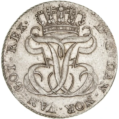 24 Skilling Dansk - Frederik V King's monogram front