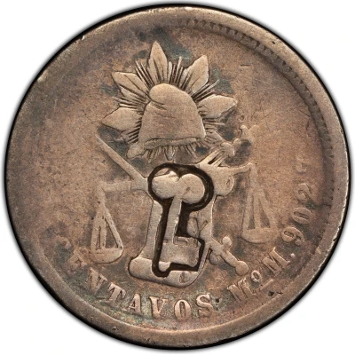 25 Centavos Countermarked ND front